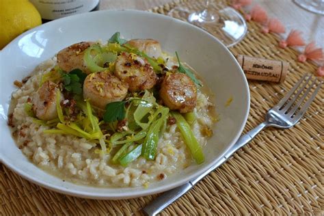 Risotto de Saint - Jacques aux poireaux la recette de chef facile et maison