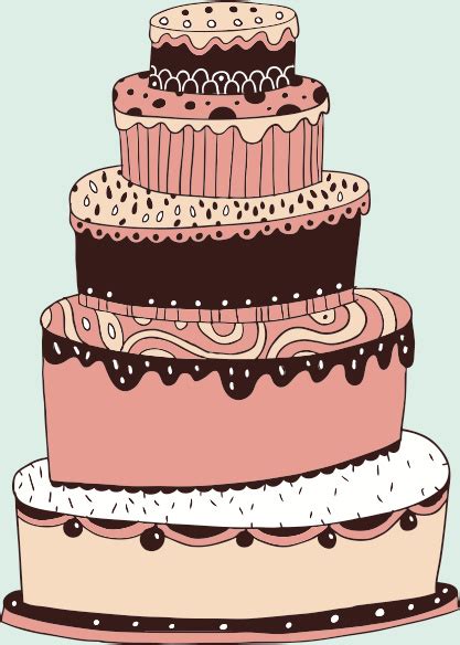 Cute Cartoon Cake Elements Vector Vectors Graphic Art Designs In