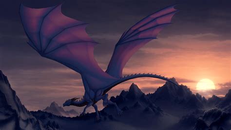 Cool Dragon Wallpapers Purple Dragon Over The Clouds 4k Es Quinasy