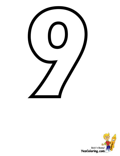 Number 9 Coloring Printable Coloring Pages