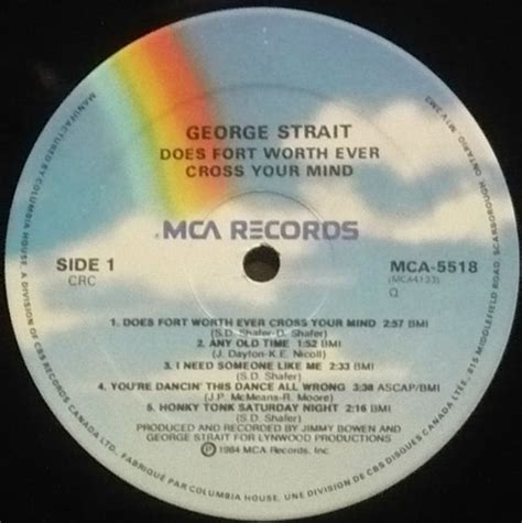 George Strait Does Fort Worth Ever Cross Your Mind Vinyl Pursuit Inc
