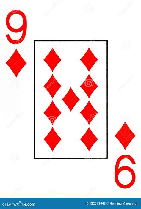 Large Index Playing Card 9 Of Diamonds Stock Illustration