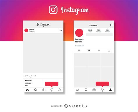 Publicación De Instagram Y Maqueta De Perfil Descargar Vector