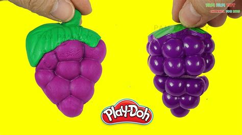 Learn Colors Play Doh Making Grape Molding Clay Fruits Toys For Kids