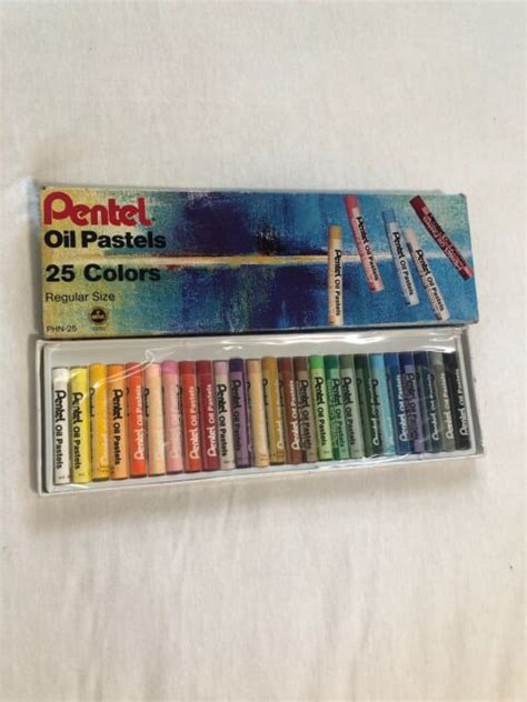 Vintage Box Set Pentel Of 25 Oil Pastels Colors Regular Size Phn 25 Ebay