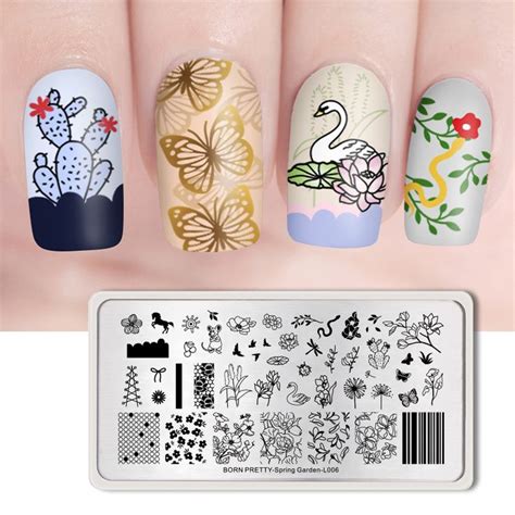 Born Pretty Stamping Plates Rectangle Stainless Steel Nail Stamp Image