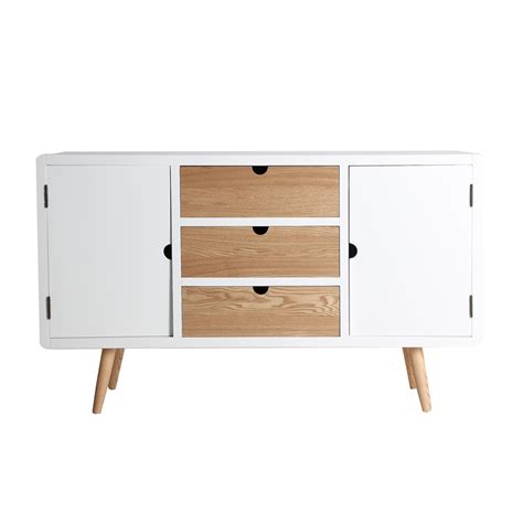 Largura 55 cm / altura 9 cm * disponível em diferentes acabamentos: Aparador de madeira de freixo 125x40x75 cm — Qechic