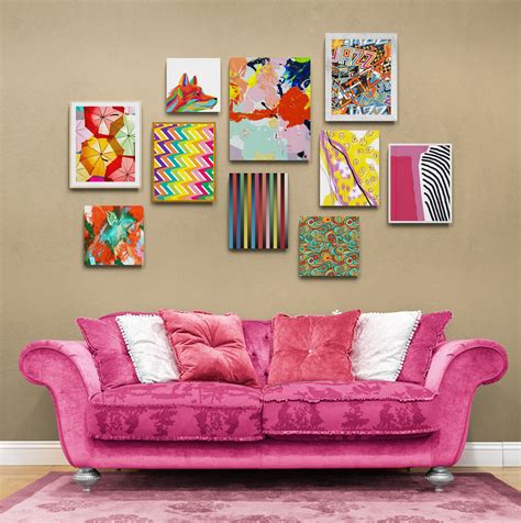 Eclectic Wall Art Gallery Wall Set Colorful Abstract Art Etsy