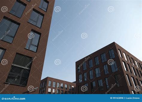 Modern Office Building With Red Brick Facade Stock Photo Image Of