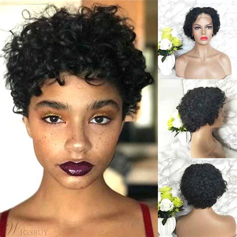 Best Short Curly Pixie Cut Lace Wig Human Hair For Black Women