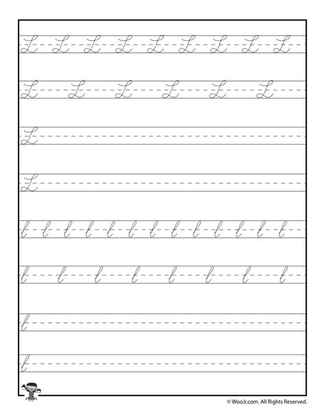 Printable Cursive Letter L