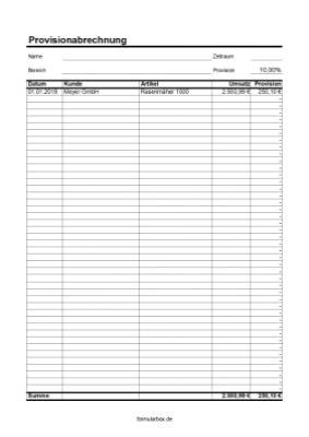 Spalten und zeilen einfügen ». Provisionsabrechnung (Umsatz) | Excel-Vorlage zum ...