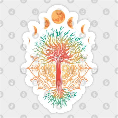 Moon Phases Tree Of Life Mandala Tree Of Life Sticker TeePublic UK