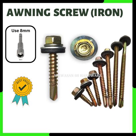 Pcs Iron Hex Head Self Drilling Screw Washer Awning Screw Skru