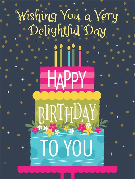 A Colorful Cake Happy Birthday Card Birthday And Greeting Cards By Davia Happy Birthday