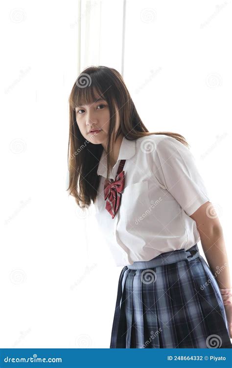 Portrait Japanese School Girl Path Of Body Japanese School Girl Uniform Asian Japanese Girl