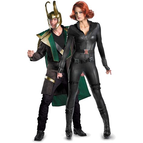 Avengers Loki Deluxe And Black Widow Elite Couples Costume Superhero