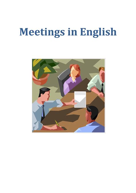 E01 Meeting In English Handout Meetings In English Content Overview