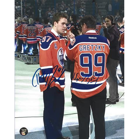 Wayne Gretzky And Connor Mcdavid Autographed Edmonton Oilers 8x10 Photo