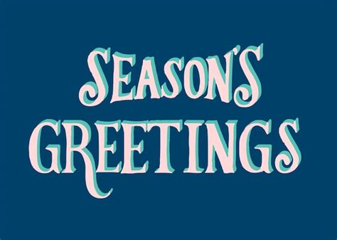 Free Vector Seasons Greetings Watercolor Typography Vector