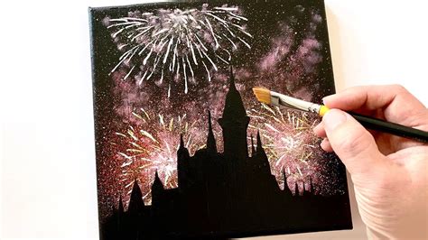 Daily Challenge 21 Fireworks Acrylic Painting Youtube