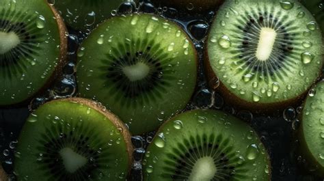 Premium Ai Image Kiwi Fruit With Water Droplets On The Top