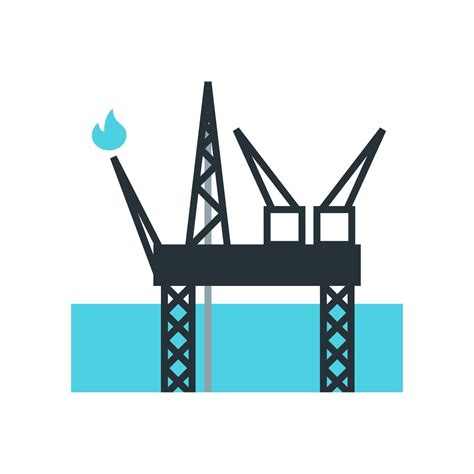 Offshore Oil Extraction Icon Element From The Set Dedicated To Oil And