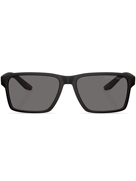 prada linea rossa rectangle frame sunglasses smart closet