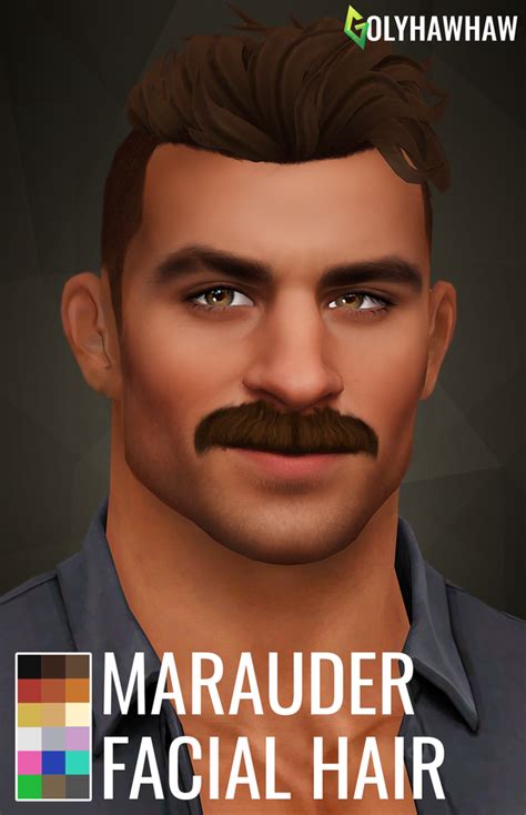 Marauder Moustache Golyhawhaw On Patreon Sims 4 Sims 4 Hair Male