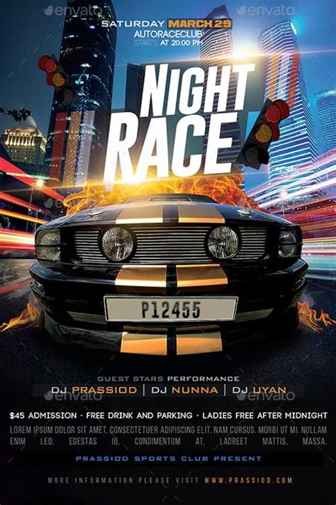 Night Race Flyer Template Download Best Flyer Designs Ffflyer