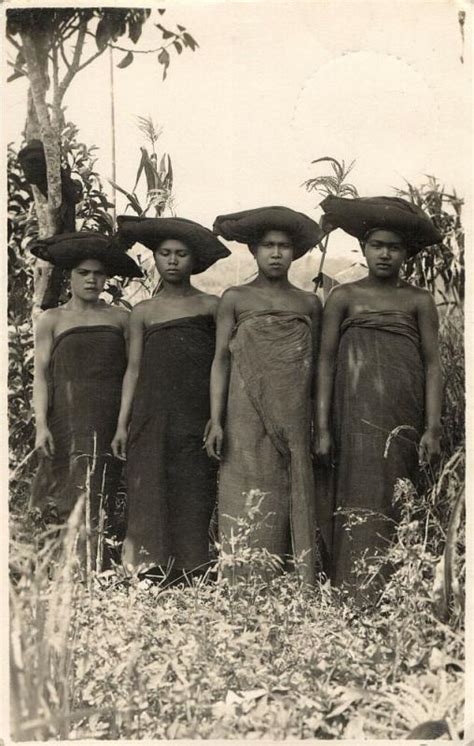 Indonesia Sumatra Beautiful Native Batak Girls 1927 Rppc Postcard