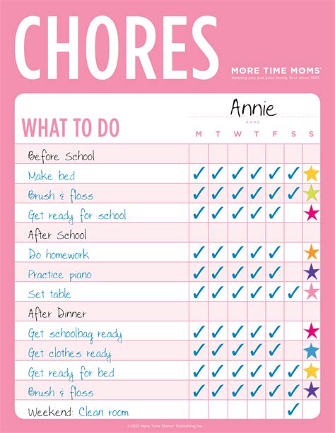 Daily Chore Chart Adults