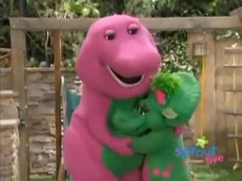Baby Bop Thanks Barney And Gives Him A Hug Barney And Friends Barney