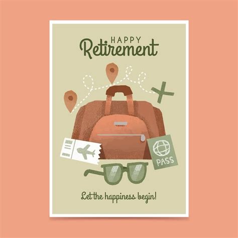 Free Vector Hand Drawn Retirement Greeting Card