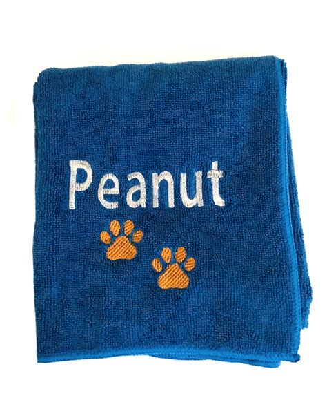 Personalized Microfiber Dog Pet Bath Towel Custom Embroidered With Pet
