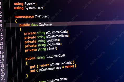 C Sharp Programming Language Source Code Example On Monitor C Source