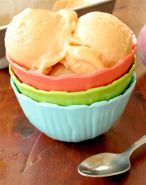 Creamy Peach Sorbet Sprinkle Some Sugar