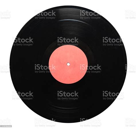 Black Vinyl Record Lp Album Disc Isolated Long Play Disk With Blank