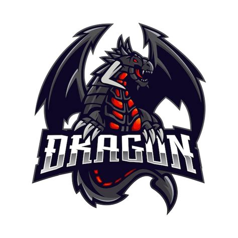Conception De Logo De Mascotte De Dragon Esport Vecteur Premium