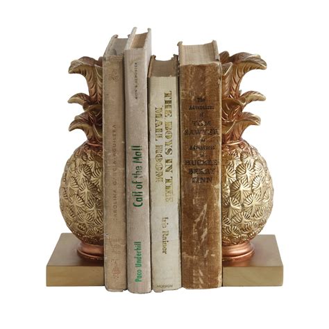 9 Pineapple Shaped Gold Bookend Set Michaels