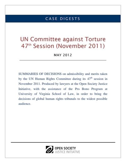 Case Digests Un Committee Against Torture November 2011 Open