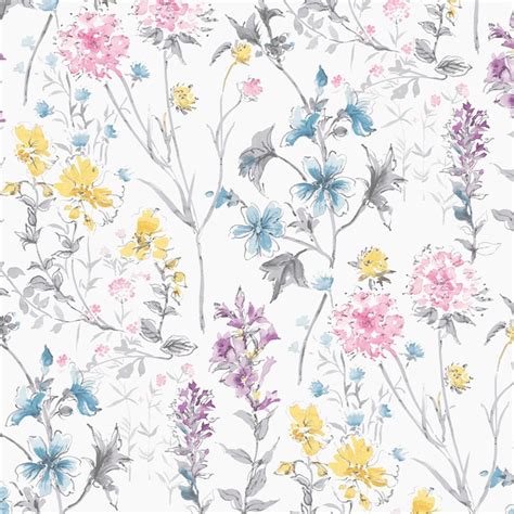 Laura Ashley Country Charm 8 In Multiwhite Non Woven Floral 56 Sq Ft