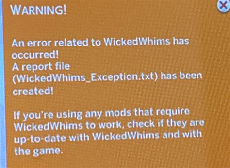 Last Exception Problem Technical Support Wickedwhims Loverslab
