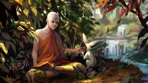 Avatar The Last Airbender Aang With Momo Hd Anime Wallpapers Hd