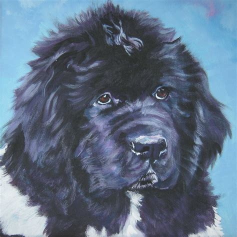 Landseer Newfoundland Dog Art Portrait Print Of La Shepard Etsy Dog