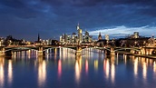 germany, Houses, Rivers, Bridges, Night, Street, Lights, Frankfurt ...