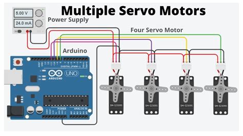 Multiple Servo Motors Connected With Microcontroller And External Power