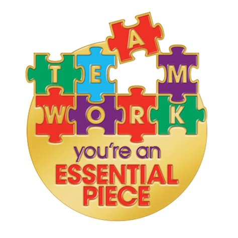 Teamwork Youre An Essential Piece Lapel Pin With Card Positive