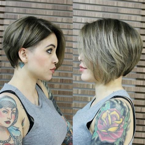 Layered bob with shaved side. 16 Fabulous Short Hairstyles for Girls and Women of All ...