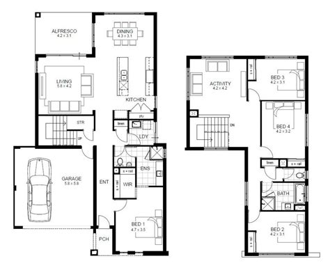 Luxury 4 Bedroom 2 Story House Floor Plans New Home Plans Design